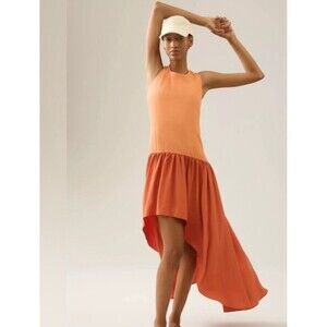 Anthropologie Hutch Dress Women Orange Sleeveless Asymmetrical Vacation Sz M NWT